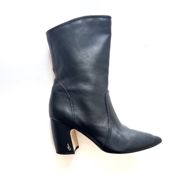 Sam Edelman Black boots Classic Hartley Mid Calf Dress Bootie Block Heel sz 9.5 - Picture 3 of 16